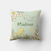 リトルバード飛んでいるフローラ水玉模様ベビー子供部屋 クッション (裏面)