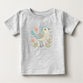 リトルバード フラワーグリーン ベビーTシャツ