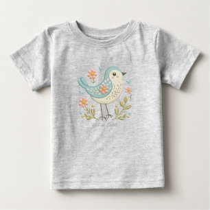 リトルバード フラワーグリーン ベビーTシャツ