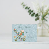 リトルバード フラワー グリーンリーフ ベビーシャワー エンクロージャーカード (スタンド正面)