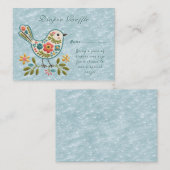 リトルバード フラワー グリーンリーフ ベビーシャワー エンクロージャーカード (正面/裏面)