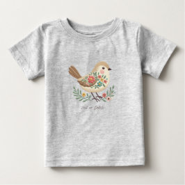 リトルバード フラワー ゴールド ベビーTシャツ