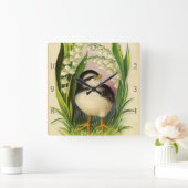 リトルバード – モダンエッジ時計 スクエア壁時計 (ホーム)