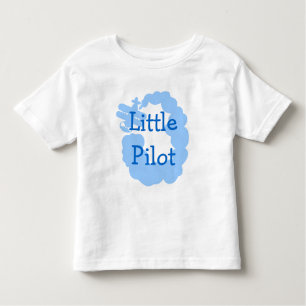 リトルパイロットの幼児tシャツとエアプレーン飛んでいる トドラーTシャツ