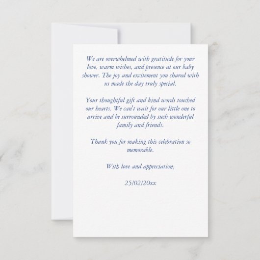 リトルパイロットヴィンテージ飛行機の赤ちゃんシャワー サンキューカード (裏面)