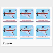 リトルパイロット赤ちゃんシャワーステッカー スクエアシール (シート)