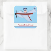 リトルパイロット赤ちゃんシャワーステッカー スクエアシール (バッグ)