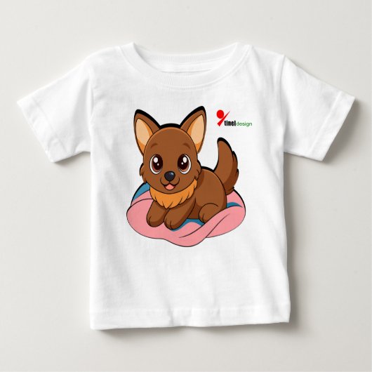 リトルパピーベビーTシャツ ベビーTシャツ (正面)