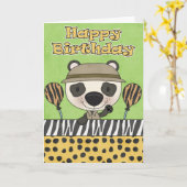 リトルパンダベアサファリ誕生日カード カード (黄色い花)