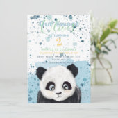 リトルパンダ男の赤ちゃん誕生日のお知らせ 案内状 (スタンド正面)