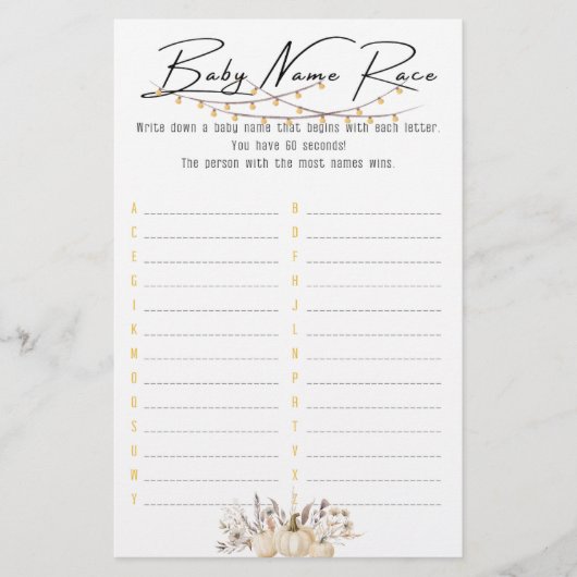 リトルパンプキンがやってくる オータムベイビーシャワー チラシ (正面)