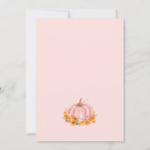 リトルパンプキンがやってくる ピンクガールベイビーシャワー 招待状 (裏面)
