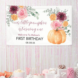 リトルパンプキンが1歳の誕生日おめでとう 横断幕