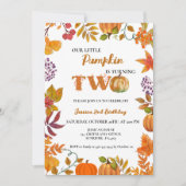 リトルパンプキンが2歳になる 女の子の誕生日 招待状 (正面)