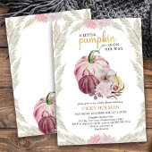 リトルパンプキンとパンパスグラスのベビーシャワー 招待状