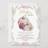 リトルパンプキンとパンパスグラスのベビーシャワー 招待状 (正面)