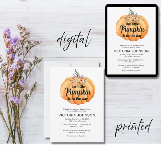 リトルパンプキンに会える日が近づいてるよ♪ベイビーシャワーパーティー 招待状
