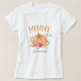 リトルパンプキンの水彩画ベビーシャワー ママになる Tシャツ