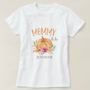 リトルパンプキンの水彩画ベビーシャワー ママになる Tシャツ