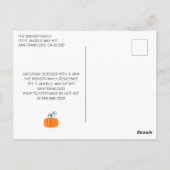 リトルパンプキンの秋の1歳誕生日パーティー招待状 ポストカード (裏面)