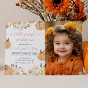 リトルパンプキンの1歳誕生日写真 招待状