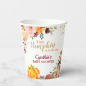 リトルパンプキンオンザウェイ秋フローラベビーシャワー 紙コップ (裏面)