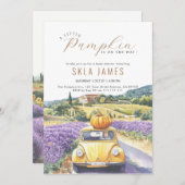 リトルパンプキンカー秋秋バビシャワー招待状 サンキューカード (正面/裏面)