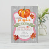 リトルパンプキンガールズオータム誕生日招待状 招待状 (スタンド正面)