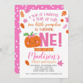 リトルパンプキンガールファースト誕生日招待状 招待状 (正面/裏面)