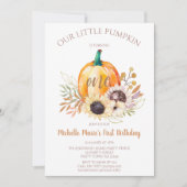 リトルパンプキンガールファースト誕生日 招待状 (正面)