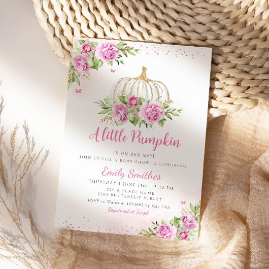 リトルパンプキンガールベイビーシャワー招待状 招待状
