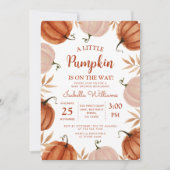 リトルパンプキンガールベイビーシャワー 招待状 (正面)