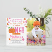 リトルパンプキンガール誕生日招待状と写真 招待状 (スタンド正面)