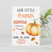 リトルパンプキンガール誕生日秋紙吹雪 招待状 (スタンド正面)