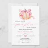 リトルパンプキンガール ベビーシャワー ピンクリボン コケッタ 招待状 (正面)