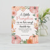 リトルパンプキンガール 秋の花 フラワーベイビーシャワー 招待状 (スタンド正面)