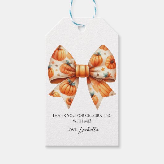 リトルパンプキンハロウィンギフトタグ – ファーストバースデー ギフトタグ (正面)