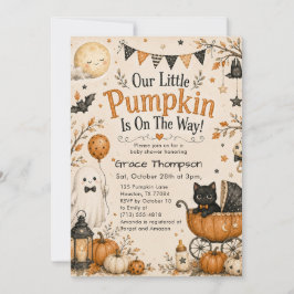 リトルパンプキンハロウィンベイビーシャワー 招待状
