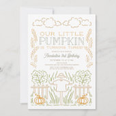 リトルパンプキンハーベストかかし誕生日 招待状 (正面)