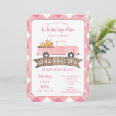 リトルパンプキンピンクトラックガールズファースト誕生日  招待状 (スタンド正面)