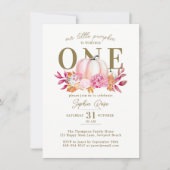 リトルパンプキンピンクハイドランジア 1st エレガントバースデー 招待状 (正面)