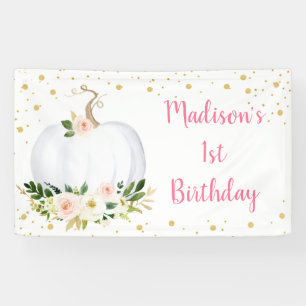 リトルパンプキンピンク金ゴールド誕生日 横断幕