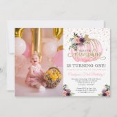 リトルパンプキンファースト誕生日フォト招待状 招待状 (正面)