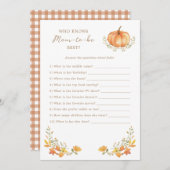 リトルパンプキンフォール|ベイビーシャワーゲームカード 招待状 (正面/裏面)