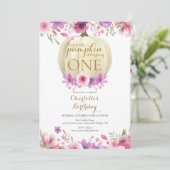 リトルパンプキンフラワーガールズ 1歳の誕生日 招待状 (スタンド正面)