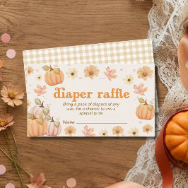 リトルパンプキンフローラルオータムおむつラッフル エンクロージャーカード