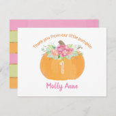 リトルパンプキンフローラ誕生日ガール秋サンキュー サンキューカード (正面/裏面)