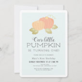 リトルパンプキンブルーブラック1歳の誕生日 招待状 (正面)
