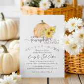 リトルパンプキンベイビーガールシャワー　ひまわりオレンジ 招待状