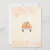 リトルパンプキンベイビーガールシャワー オータム トラック ラスティック 招待状 (裏面)